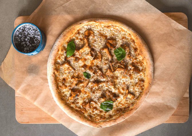 Wild mushroom pizza with truffle seaweed - Lofoten Seaweed